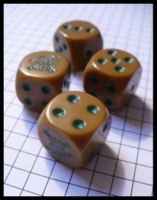 Dice : Dice - Game Dice - Mechwarrior Green on Gold